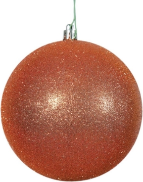 Picture of Vickerman 6" Burnished Orange Glitter Ball Ornament, 4 per Bag