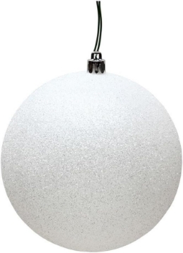 Picture of Vickerman 6" Plastic Ball Ornaments in Glitter White (Set of 4)