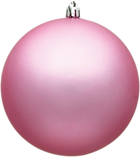 Picture of Vickerman 6" Plastic Ball Ornaments in Matte Pink Finish (Set of 4)