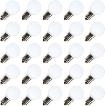 Picture of Vickerman 647271-0.96 watt 120 Volt G30 Candelabra Screw Base Cool White Globe LED Light Bulb (25 Pack) Christmas Light Bulbs (XLEDCG35-25)