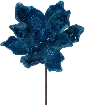 Picture of Vickerman 678251-15" Turquoise Deluxe Magnolia Stem (6 Pack) (QG211012)