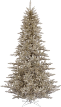 Picture of Vickerman 7.5' Champagne Fir Artificial Christmas Tree - Unlit - Faux Champagne Christmas Tree - Seasonal Indoor Home Decor - Reliable and Durable - Festive Gold Christmas Tree