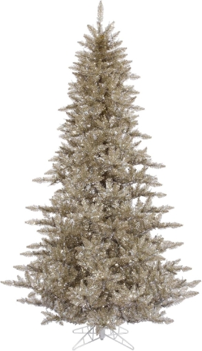 Picture of Vickerman 7.5' Champagne Fir Artificial Christmas Tree - Unlit - Faux Champagne Christmas Tree - Seasonal Indoor Home Decor - Reliable and Durable - Festive Gold Christmas Tree
