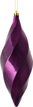 Picture of Vickerman 8" Shiny Swirl Finial Ornament, Shatterproof Plastic, Holiday Christmas Tree Decoration, 6 Pack, Lilac