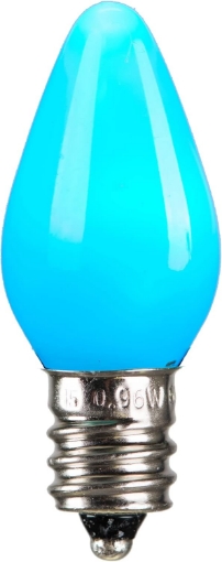 Picture of Vickerman C7 Ceramic LED Turquoise Twinkle Bulb Nickel Base, 130V .96 Watts, 25 Bulbs per Pack