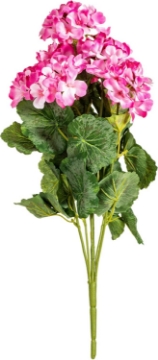 Picture of Vickerman Everyday Artificial Coral Geranium Bush 19.5" Long - Premium Faux Floral Home Decor - Perfect Outdoor Artificial Flowers - Maintenance Free Flowers
