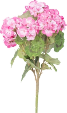 Picture of Vickerman Everyday Artificial Pink Geranium Bush 18" Long - Premium Faux Floral Decor for Wedding or Everyday Arrangements - Maintenance Free Geraniums