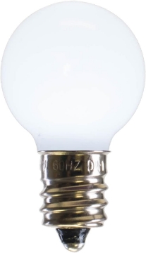Picture of Vickerman G30 Cool White Ceramic LED Nickel Base Bulb E12 .96Watts 120Volt Dimmable, 25 Bulbs per Pack