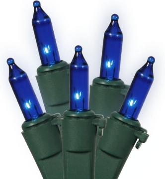 Picture of Vickerman W5G1002 100 Light Set Blue Mini-Lights on Green Wire