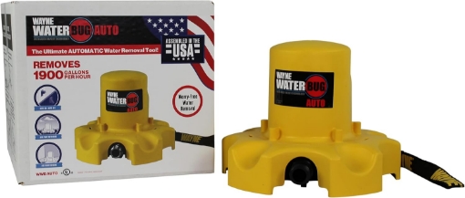 Picture of WAYNE - WaterBUG AUTO 1/4 HP 1900 GPH Auto On/Off Submersible Pump with Multi-Flo Technology - Water Removal and Transfer Pump, Yellow