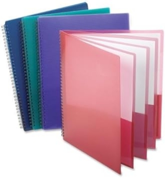 Picture of Wholesale CASE of 25 - Esselte Wire Binding 8-Pocket Folders-8-Pocket Folder,Wire Bind,Letter,200 Sh Capacity,Assorted