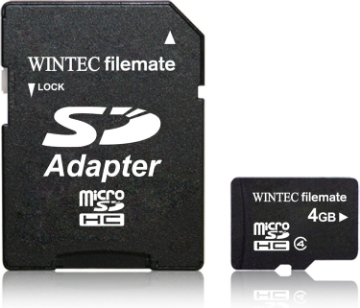 Picture of Wintec Filemate 4 GB Class 4 microSDHC Card with SDHC Adapter