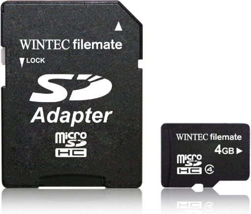 Picture of Wintec Filemate 4 GB Class 4 microSDHC Card with SDHC Adapter