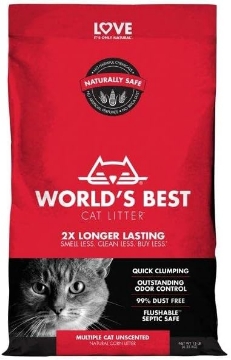 Picture of World's Best Cat Litter Multiple Cat Unscented Clumping Cat Litter, 15-lb