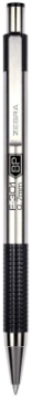 Picture of Zebra Pen F-301 Ballpoint Stainless Steel Retractable Pen, Fine Point, 0.7mm, Black Ink, 1-Pack (27111)