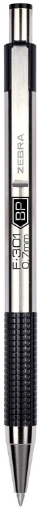 Picture of Zebra Pen F-301 Ballpoint Stainless Steel Retractable Pen, Fine Point, 0.7mm, Black Ink, 1-Pack (27111)