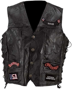 Picture of Diamond Plate Rock Design Genuine Buffalo Leather Vest