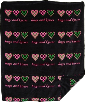 Picture of Denali Home Collection by Monterey Mills 60-Inch by 70-Inch Denali Double-Sided MicroPlush Throw, Hugs & Kisses