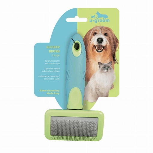 Picture of UGroom Blue/Green Cat/Dog Slicker Brush 1 pk