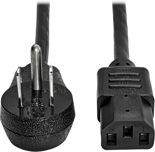 Picture of RIGHT-ANGLED NEMA 5-15P TO C13 COMPUTER POWER CORD, RIGHT-ANGLED NEMA CONNECTOR