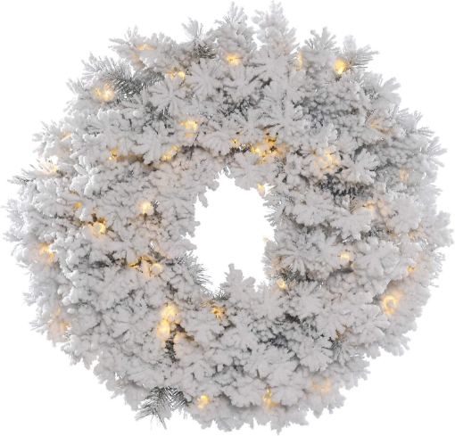 Picture of 24 Flocked Alaskan Wreath Dura-Lit 50CL