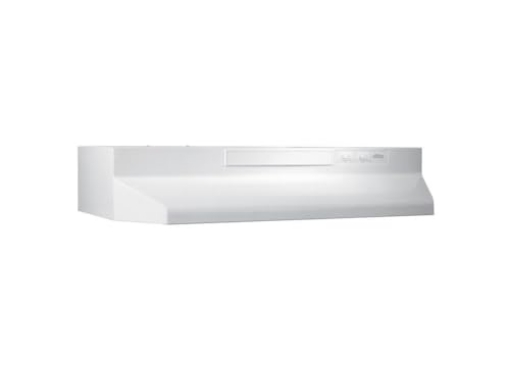 Picture of BROAN-NUTONE F403011 Broan-NuTone F403011 Insert with Light, Exhaust Fan for Under Cabinet Two-Speed Four-Way Convertible Range Hood, 30-Inch, White on White (EA)