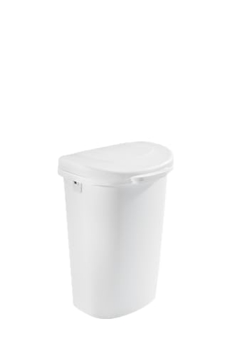 Picture of RUBBERMAID COMMERCIAL 1843025 Rubbermaid White Touch Top Lid Trash Home, Kitchen and Bathroom, Plastic resin, 13 Gallon Garbage Can, Waste Basket, 13-gallon, for Home/Kitchen/Bathroom/Bedroom/Office (PK-4-EA)