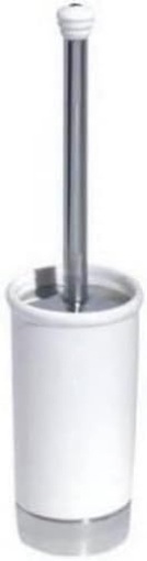 Picture of IDESIGN 95621 iDesign York Ceramic and Metal Toilet Bowl Brush Set, Classic Design Slim Compact Bowl Brush and Holder for Bathroom, 4.25" x 4.25" x 17.5", White and Chrome (PK-2-EA)