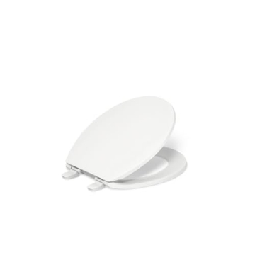Picture of Kohler 20111-0 KOHLER 20111-0 Brevia, Slow Close Toilet Seat, Round Toilet Seat, Grip-Tight Bumpers Quick-Attach Hardware, White (EA)