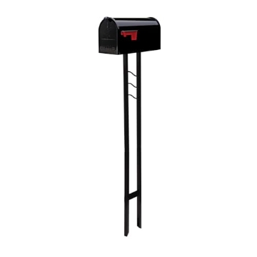 Picture of GIBRALTAR MC11KITBAM Architectural Mailboxes Mailbox to Go Galvanized Steel Mailbox and Post Kit, MC11KITBAM, Black, Medium Capacity (EA)