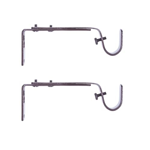 Picture of Kenney Manufacturing Company KN85291 Kenney Adjustable Curtain Rod Brackets, Mocha (2-Pack) (EA)