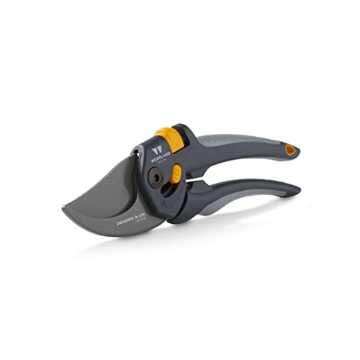 Picture of WOODLAND TOOLS INC 05-2003-100 Woodland Tools Co. Heavy Duty Bypass Pruning Shears – 5/8" Cut Capacity, High Carbon Steel Blade, Internal Spring, Adjustable Grip Slider, Garden Hand Pruner for Plants, Shrubs, and Live Stems (EA)