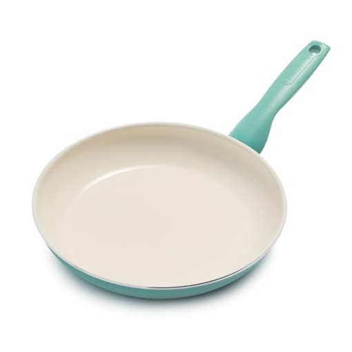 Picture of GREENPAN CC002634-001 GreenPan Rio Healthy Ceramic Nonstick 10" Frying Pan Skillet, PFAS-Free, Dishwasher Safe, Turquoise (EA)