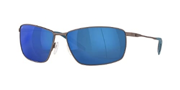 Picture of COSTA 06S600963600908 Costa Del Mar Mens Turret Rectangular Sunglasses, Matte Dark Gunmetal/Blue Mirrored Polarized-580P, 63 mm (EA)