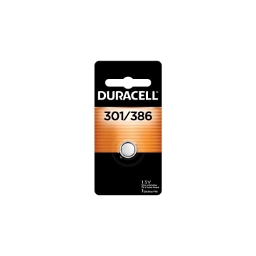Picture of DURACELL(R) D301/386BPK Duracell 301/386 Silver Oxide Button Battery, 1 Count Pack, 301/386 Battery, Long-Lasting for Watches, Medical Devices, Toys, and More (EA)
