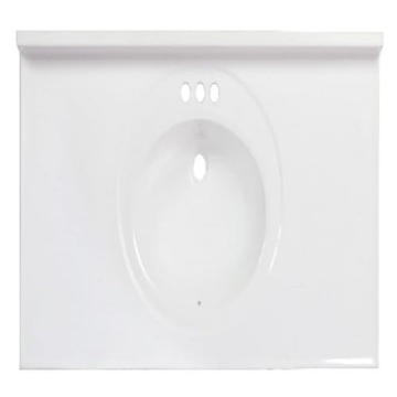 Picture of ARSTAR SA DE CV A224910113C1-3 Arstar 4006177 49 x 22 in. White Standard Cultured Marble Bathroom Sink (EA)