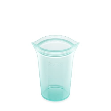 Picture of ZIP TOP Z-CUPM-03 Zip Top Reusable Food Storage Bags | Medium Cup [Teal] | Silicone Meal Prep Container | Microwave, Dishwasher and Freezer Safe | Made in the USA (EA)