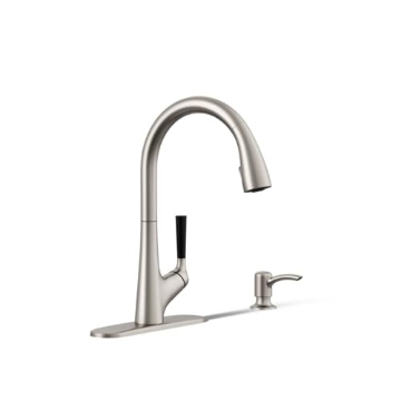 Picture of Kohler R562-SD-VS KOHLER K-R562-SD-VS Malleco Pull-Down Kitchen Faucets with Soap Dispenser, Vibrant Stainless Kitchen Sink Faucets (EA)