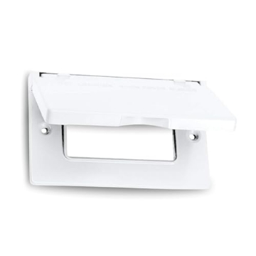 Picture of SIGMA ENGINEERED SOLUTIONS 14249WH SIGMA ENGINEERED SOLUTIONS 14249WH Weatherproof Outdoor GFCI Outlet Cover, White, Metal, 1-Gang, Horizontal (EA)