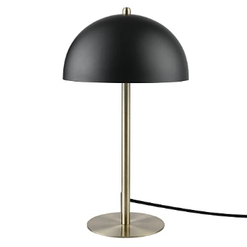 Picture of GLOBE ELECTRIC 52938 GLOBE Electric 52938 15" Desk Lamp, Matte Black Shade, Brass Accents, in-Line On/Off Rocker Switch, Modern Lighting for Bedroom, Office, Home Decor, E26 Base, Bulb Not Included, Timeless Lights (PK-2-EA)