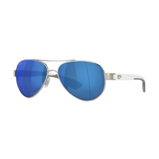 Picture of COSTA 06S400656400605 Costa Del Mar Polarized Sunglasses Womens - Loreto Aviator Designer Sunglasses for Women with 100% UV Protection - Size 56 - Palladium/Blue Mirror 580P (EA)
