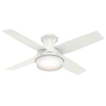Picture of Hunter Fan Company 59244 Hunter Fan Company - Dempsey 44 Inch Low Profile Ceiling Fan with LED Light Kit and Handheld Remote - Fresh White Finish - Fresh White Blade Color (EA)