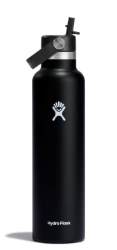 Picture of STEEL TECHNOLOGY LLC S24FS001 Hydro Flask Water Bottle - Insulated Stainless Steel - Straw Lid, Non Spill, Leakproof 24 Oz Black (EA)