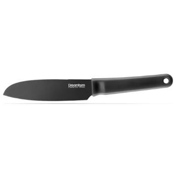Picture of DREAMFARM INC DFKD5110 Dreamfarm Kneed Daily Chopping, Spreading, & Scooping Paring Knife with Blade Safety Cover & Built-In Plastic Wrap Cutter - Black (EA)