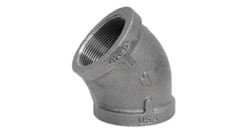 Picture of ANVIL INTERNATIONAL 8700126751 Anvil 8700126751, Malleable Iron Pipe Fitting, 45 Degree Elbow, 1-1/4" NPT Female, Galvanized Finish (EA)