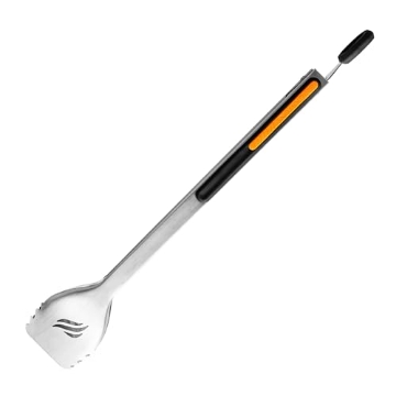 Picture of Blackstone 5228 Blackstone 5228 Griddle Grill Tongs Stainless Steel Heat Resistant Rubber Grip to hold your Meat and Veggies- Premium Long BBQ Grill Scraper Tongs, Dishwasher Safe 14" Black/Orange (EA)