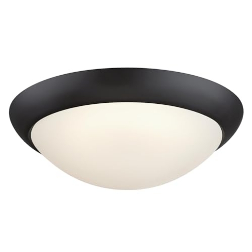 Picture of Westinghouse Lighting 6137500 Westinghouse Lighting 6137500 Redbank Traditional One-Light, 11 Inch 14 Watt LED Indoor Flush Mount Fixture with Color Temperature Selection, Black-Bronze Finish, Frosted Glass Shade (EA)