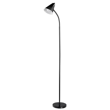 Picture of GLOBE ELECTRIC 12708 GLOBE Electric x Novogratz 12708 59" 1-Light LED Integrated Floor Lamp, Matte Black, Plastic Mesh Shade, E26 Bulb Included, Adjustable Spotlight, Modern Standing Light for Bedroom or Office (EA)