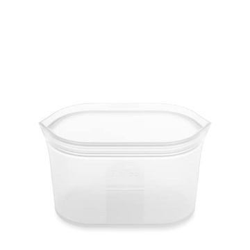 Picture of ZIP TOP Z-DSHM-01 Zip Top Reusable Food Storage Bags | Medium Dish [Frost] | Silicone Meal Prep Container | Microwave, Dishwasher and Freezer Safe | Made in The USA (EA)