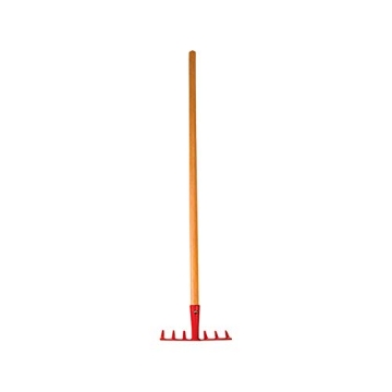 Picture of RUGG MANUFACTURING CORP CO1 Rugg Kids' Long Handle Bow Rake Garden Tool with Wooden Handle, Gardening Tool for Children, Red (EA)